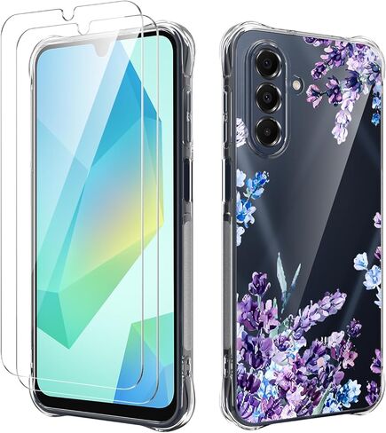 for Galaxy A17 5G Case with 2 PCS Screen Protectors,Girls Women Slim Flexible TPU Bumper Shock Absorption Rubber Soft Cover for Samsung Galaxy A17 5G (Butterfly) in Saudi Arabia