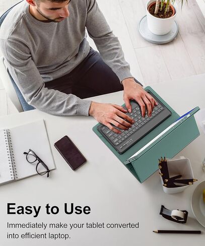 Keyboard Case for Samsung Galaxy Tab S10 FE+ Plus 13.1'' 2025, Detachable Galaxy Tablet S10FE+ Case with Keyboard 13.1inch, Protective Cover with S Pen Holder for Samsung Tab S10FE Plus Keypad, Green in Kuwait