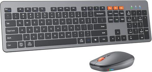 Doci Wireless Keyboard and Mouse, Bluetooth Keyboard and Mouse, Ultra Slim Multi-Device, Low-Profile Full Size Keyboard, 1200-3200 DPI Mice, for Computer PC Laptop Tablet iPad, Windows/Mac/iOS in Kuwait