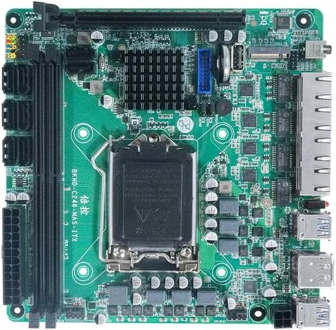 N17 NAS Motherboard C246 LGA1151(Intel/C246/Mini ITX/DDR4 Support ECC/PCIE3.0x16/4x2.5G LAN/8xSATA3/2xM.2/USB3.0/ HD DP/Soft Routing Board) in Kuwait