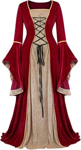 frawirshau Renaissance Costume Women Medieval Dress Velvet Queen Dresses in Saudi Arabia