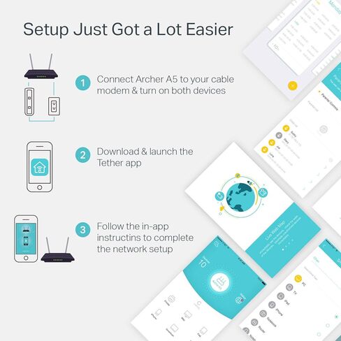 راوتر واي فاي TP-Link AC1200 (Archer A5) - راوتر إنترنت لاسلكي ثنائي النطاق، 4 × 10/100 ميجابت في الثانية، منافذ إيثرنت سريعة، يدعم واي فاي الضيوف، وضع نقطة الوصول، IPv6 والضوابط الأبوية in Kuwait