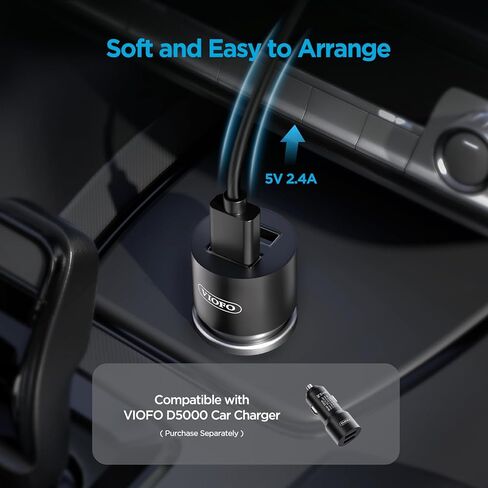 كابل شحن VIOFO D5000 بطول 11.4 قدم (3.5 متر) لكاميرا A119Mini2/A229 Plus/A229 Pro Dash Cam in Kuwait