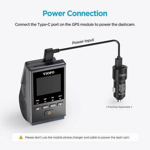 كابل شحن VIOFO D5000 بطول 11.4 قدم (3.5 متر) لكاميرا A119Mini2/A229 Plus/A229 Pro Dash Cam in Kuwait