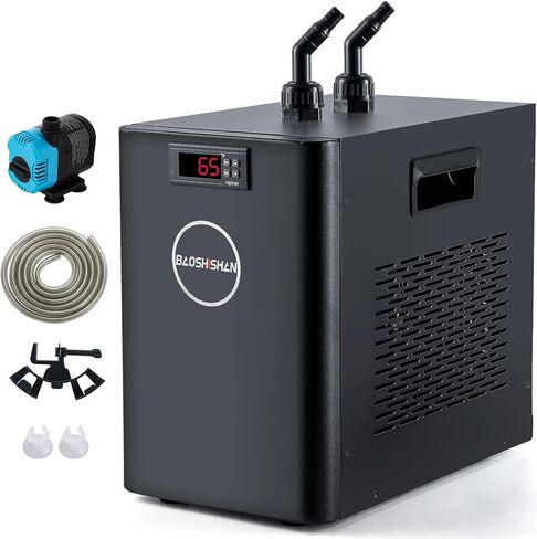 BAOSHISHAN Aquarium Chiller 42gal 1/10 HP Water Cooler Fish Tank Chiller Special Quiet Design Refrigeration Compressor for hydroponics Water weeds Jellyfish Coral Crystal Shrimp (42gal/160L) in Saudi Arabia