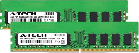 A-Tech 32GB Kit (2x16GB) RAM for Dell PowerEdge R250, R350, T150, T350 | DDR4 3200MHz PC4-25600 ECC-UDIMM 1Rx8 ECC Unbuffered Server Memory Upgrade in Kuwait