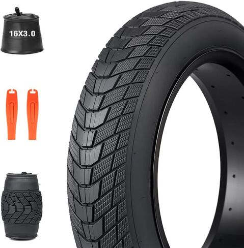 MEGHNA Fat Bike Tire 16/20/24/26 inch Electric Bike Tire Fat Tire 16/20/24/26 x 3.0 inch Heavy Duty Knobby Anti-Slip Foldable Replacement All Terrain Tire for E-Bike Snow Bike Fat Bike in Saudi Arabia