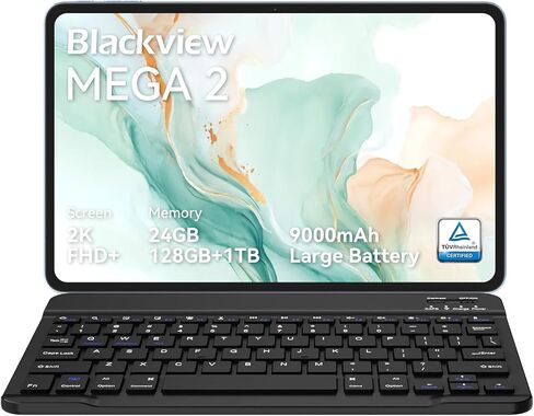 Blackview Android Tablet with Keyboard and Mouse,12 inch Large Tablet, Computer Tablets with Gemini AI,Pen,24GB+128GB/2TB, 2K FHD+ Display, 9000mAh/18W, Widevine L1, 5G WiFi, GPS in Kuwait