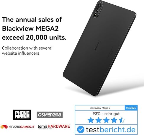 Blackview Android Tablet with Keyboard and Mouse,12 inch Large Tablet, Computer Tablets with Gemini AI,Pen,24GB+128GB/2TB, 2K FHD+ Display, 9000mAh/18W, Widevine L1, 5G WiFi, GPS in Kuwait