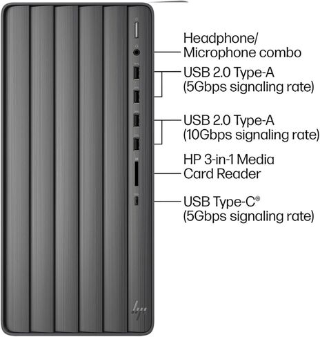 HP Envy Intel i5 Desktop, Intel i5-14400 (10 Cores, 16 Threads), 64GB RAM, 2TB SSD, Wi-Fi 6, Windows 11 Home + with ADATA 512GB External SSD Bundle in Kuwait