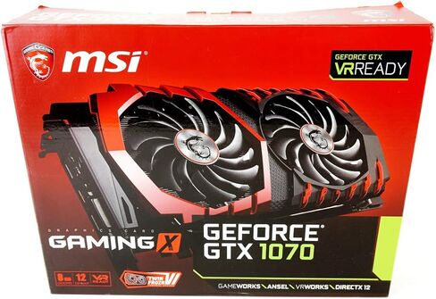بطاقة رسومات MSI Gaming GeForce GTX 1070 8GB GDDR5 SLI DirectX 12 VR Ready (GTX 1070 GAMING X 8G) (متجددة) in Kuwait