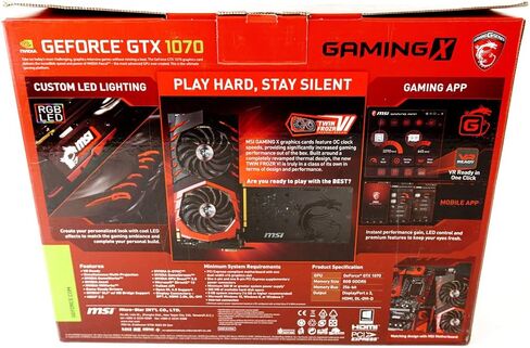 بطاقة رسومات MSI Gaming GeForce GTX 1070 8GB GDDR5 SLI DirectX 12 VR Ready (GTX 1070 GAMING X 8G) (متجددة) in Kuwait
