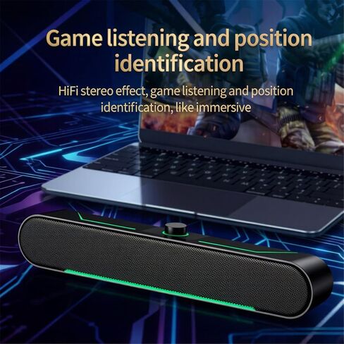 سماعات سطح المكتب للألعاب ستيريو هاي فاي بإضاءة LED وإضاءة LED واتصال USB BT ومقبض دوار وخاصية التشغيل in Kuwait