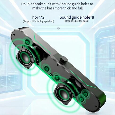 سماعات سطح المكتب للألعاب ستيريو هاي فاي بإضاءة LED وإضاءة LED واتصال USB BT ومقبض دوار وخاصية التشغيل in Kuwait