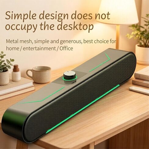 سماعات سطح المكتب للألعاب ستيريو هاي فاي بإضاءة LED وإضاءة LED واتصال USB BT ومقبض دوار وخاصية التشغيل in Kuwait