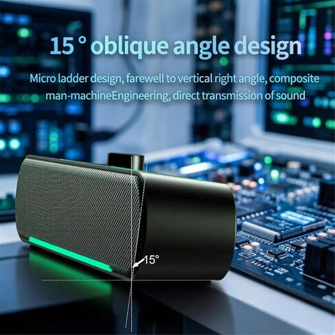 سماعات سطح المكتب للألعاب ستيريو هاي فاي بإضاءة LED وإضاءة LED واتصال USB BT ومقبض دوار وخاصية التشغيل in Kuwait