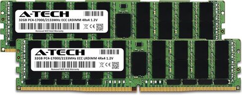 A-Tech 64GB Kit (2x32GB) RAM for Dell PowerEdge M830, R640, R730, R840, R930, T440, T630, T640 | DDR4 2133MHz PC4-17000 ECC LRDIMM 4Rx4 Load Reduced Server Memory Upgrade in Kuwait