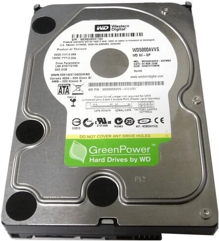 ويسترن ديجيتال (WD5000AVVS) محرك أقراص ثابتة داخلي سعة 500 جيجابايت وذاكرة تخزين مؤقت 8 ميجابايت و5400 دورة في الدقيقة SATA II 3.0 جيجابايت/ثانية 3.5 بوصة (CCTV DVR، الكمبيوتر الشخصي، Mac) [تم تجديده] - مع ضمان لمدة عام in Kuwait