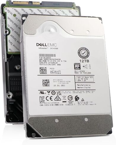 محرك الأقراص الصلبة Dell/Western Digital Ultrastar DC HC520 سعة 12 تيرابايت HUH721212AL5205 0F29553 7.2K RPM SAS 12 جيجابايت/ثانية 512e 3.5 بوصة (متجدد) in Kuwait