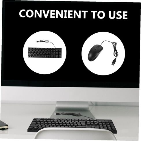 مجموعة لوحة مفاتيح وماوس سلكية من Angoily، لوحة مفاتيح USB كاملة مع لوحة ماوس بصرية للاستخدام المكتبي والكمبيوتر المحمول in Kuwait