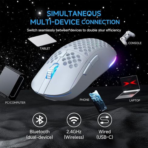 مجموعة لوحة مفاتيح وماوس للألعاب TMKB T68E & Falcon M1، مفتاح بلوبيري ميكانيكي سلكي 60% قابل للتبديل السريع 24000 نقطة لكل بوصة، بطارية 180 ساعة RGB، أبيض غير لامع للكمبيوتر/Mac/الكمبيوتر المحمول in Kuwait