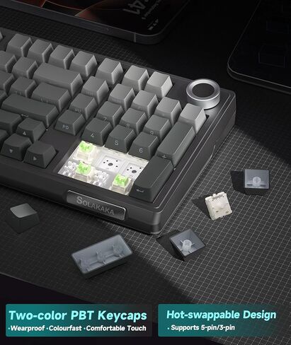 SOLAKAKA KI99 and SM822, Wireless Keyboard and Mouse Combo for Gaming (kI99 Gradient-Black & SM822 Black) in Kuwait