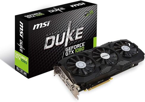 MSI Gaming GeForce GTX 1080 8GB GDDR5X SLI DirectX 12 VR Ready Graphics Card (GTX 1080 DUKE 8G OC) (Renewed) in Kuwait