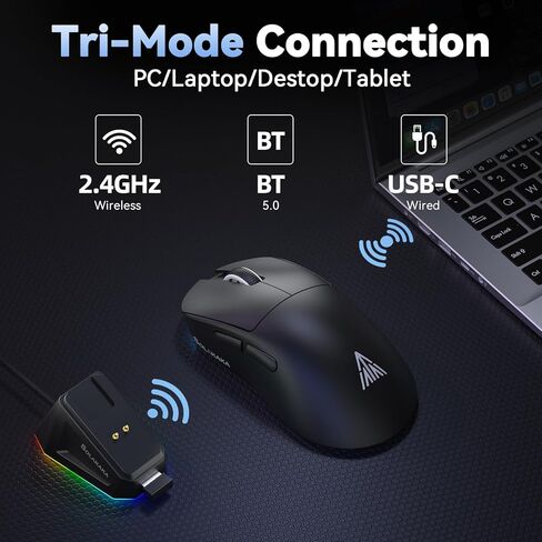 SOLAKAKA KI99 and SM822, Wireless Keyboard and Mouse Combo for Gaming (kI99 Gradient-Black & SM822 Black) in Kuwait