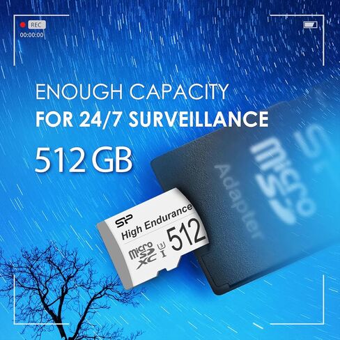 بطاقة ذاكرة UHS-I microSDXC عالية التحمل بسعة 512 جيجابايت من Silicon Power مع محول SD in Kuwait
