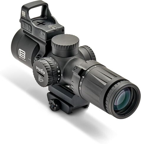 EOTECH Vudu 4-12x36 FFP Riflescope فائق القصر - مجموعة حزمة شبكية MD5 (MRAD) تحتوي على Riflescope، حامل متكامل، EFLX مع جبل in Kuwait