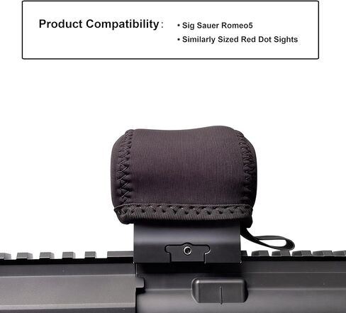 غطاء عدسة Romeo5 Red Dot - واقي من الغبار والخدوش والكسر من النيوبرين الأسود مناسب عالميًا لـ Sig Sauer Romeo5 والبصريات ذات الحجم نفسه in Kuwait