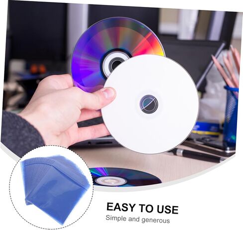 200 قطعة من أغلفة أقراص DVD البلاستيكية وحامل أقراص تخزين الأقراص المضغوطة من Uonlytech، أكياس تخزين الوسائط المحمولة مقاس 12 سم من البولي بروبلين للاستخدام في السيارة والمنزل، عبوة اقتصادية بألوان عشوائية in Kuwait
