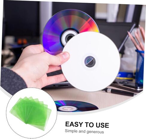 Artibetter 200 قطعة CD DVD أكمام بلاستيكية 12 سنتيمتر أكياس تخزين الوسائط المحمولة القرص حارس للسيارة المنزل مكتب السفر لون عشوائي in Kuwait