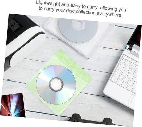 Artibetter 200 قطعة CD DVD أكمام بلاستيكية 12 سنتيمتر أكياس تخزين الوسائط المحمولة القرص حارس للسيارة المنزل مكتب السفر لون عشوائي in Kuwait