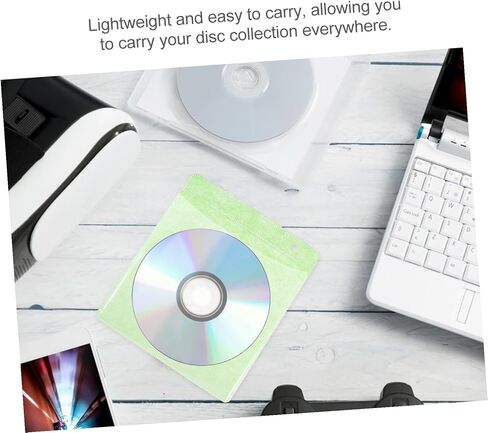 Zerodeko 200pcs CD DVD Plastic Sleeves 12cm Media Storage Holders Reusable Protective Plastic Sleeve for Car and Home Organization Random Color in Kuwait