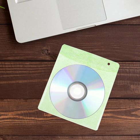 Zerodeko 200pcs CD DVD Plastic Sleeves 12cm Media Storage Holders Reusable Protective Plastic Sleeve for Car and Home Organization Random Color in Kuwait