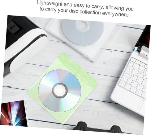 KALLORY 200pcs CD Plastic Sleeves and DVD Storage Sleeves 12cm Pp Plastic Bags for Media Organization and Car Use Portable Disc Holder Protective for Cds and DVDs Random Color in Kuwait