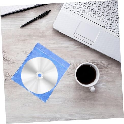 KALLORY 200pcs CD Plastic Sleeves and DVD Storage Sleeves 12cm Pp Plastic Bags for Media Organization and Car Use Portable Disc Holder Protective for Cds and DVDs Random Color in Kuwait