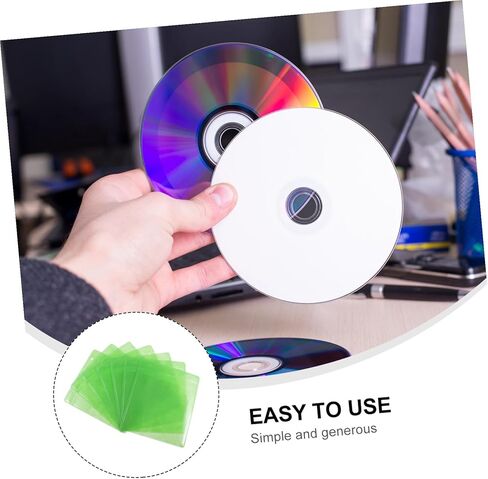 Gadpiparty 200 قطعة CD DVD أكمام بلاستيكية 12 سم حامل تخزين أقراص قابل لإعادة الاستخدام أكياس تخزين الوسائط الواقية للسيارة والاستخدام المنزلي لون عشوائي in Kuwait