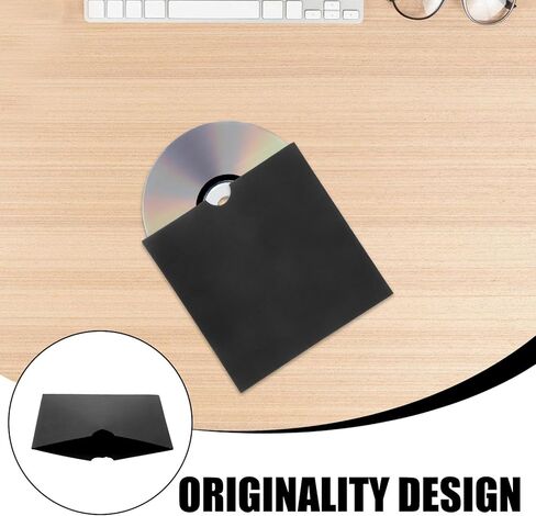 Veemoon 25 قطعة من ورق الكرافت الأسود وأكمام CD وأظرف تخزين DVD وأكياس ورقية لحماية الوسائط وتنظيم التسجيل in Kuwait