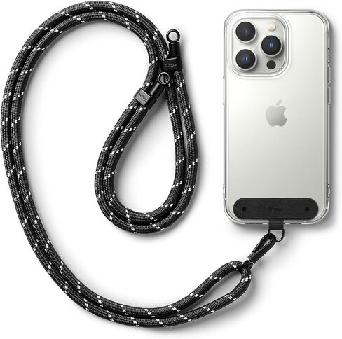 Ringke Holder Link Black, Adjustable Crossbody Strap with Cell Phone Tether Tab, Universal Multifunctional Lanyard Patch in Kuwait