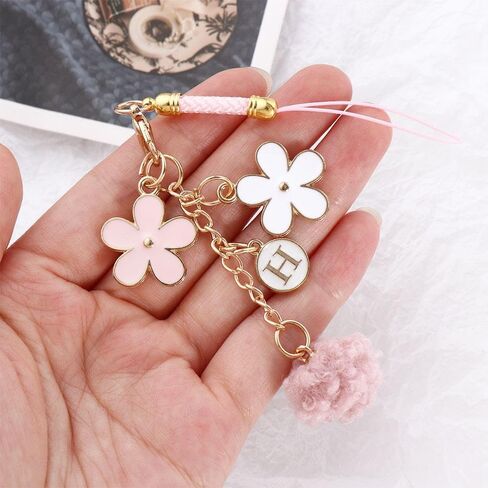 Leadigol 2PCS Cute Phone Strap Lanyards with Metal Flower Keychain and Handbag Charm in Kuwait