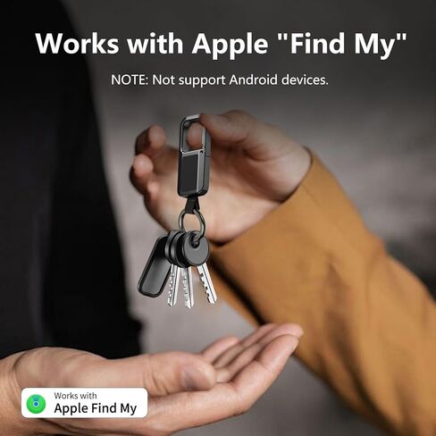 جهاز البحث عن المفاتيح الذكية عالي التحمل، متوافق مع Apple Find My iOS فقط، جهاز تعقب ذكي لمكافحة الضياع، ملحقات سلسلة مفاتيح السيارة للرجال، محدد موقع حقيبة الظهر للمفاتيح، أسود in Kuwait
