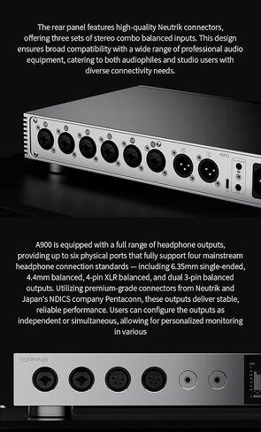 Topping A900 Ultra-Flagship Headphone Amplifier - 151dB DNR/SNR 22000mW×2@16Ω Max Output Power Independent Preamplifier in Kuwait