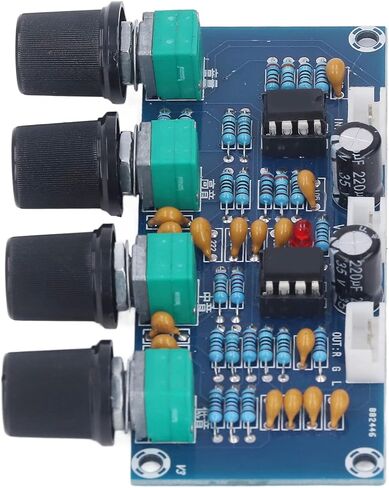 Dual Channel Preamp Module NE5532 Board, Digital Amplifier Board with High Medium Bass Control, 12V-24V DC Power Supply Module, Ideal for Amplifier in Kuwait