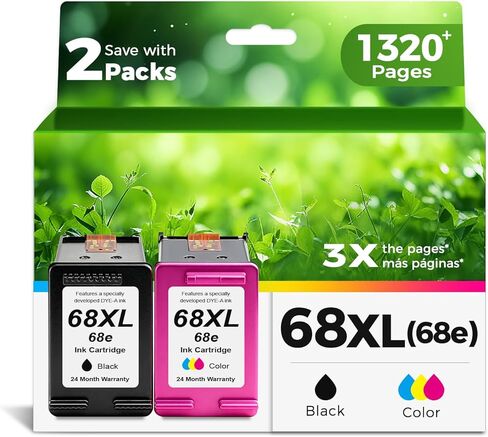 خراطيش حبر 68XL 68e باللون الأسود بديلة لحزمة التحرير والسرد HP 68 XL HP68 تعمل لطابعات 6100e 6500e لطابعات Envy 6152e 6155e 6552e 6555e 6558e 6110e 6110r 6120e 6130e 6131e 6132e 6165هـ 6520هـ 6530هـ in Kuwait