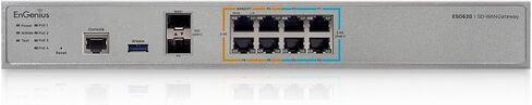 EnGenius Cloud Managed [ESG620] 2.2 GHz Quad-Core SD-WAN Gateway with Dual-WAN, 8 2.5 GbE LAN (4 PoE+), Auto-VPN, stateful Firewall, and Cellular failover in Kuwait