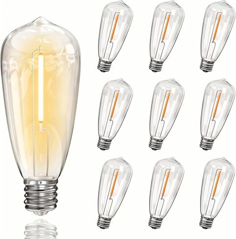 25 Pack C9 Clear Incandescent Christmas Light Bulbs, 7 Watt Warm White Replacement Bulbs, E17 Intermediate Base Vintage Bulbs for Outdoor String Lights, Patio Garden Party Xmas Tree Decor UL Listed in Saudi Arabia