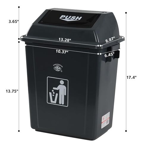 13 Gallon Plastic Trash Can with Swing Lid, 4-Pack Large Kitchen Swing-Top Garbage Can, Gray in Saudi Arabia