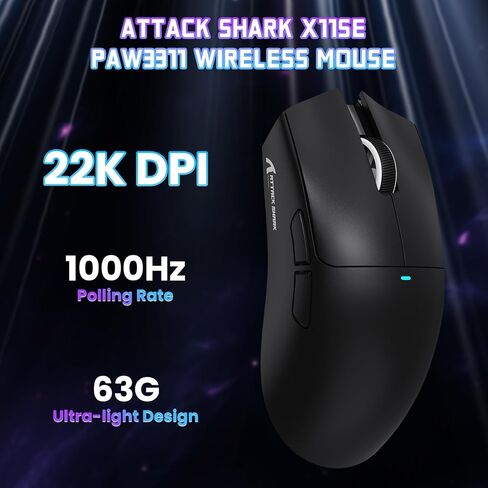 ATTACK SHARK X85 82 مفتاح لوحة مفاتيح ميكانيكية لاسلكية وX11SE مجموعة ماوس ألعاب لاسلكية خفيفة الوزن، لوحة مفاتيح RGB مخصصة ثلاثية الوضع قابلة للتبديل السريع، مستشعر ألعاب PixArt PAW3311، 22000 نقطة في البوصة in Kuwait
